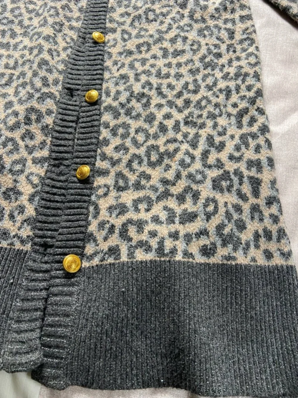 NWT Marled Leopard Print Long Cardigan Sweater - Picture 3 of 7